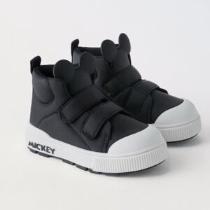 Zara x Disney New 5.5c Cute Mickey Mouse Ears Velcro Shoes, Black White